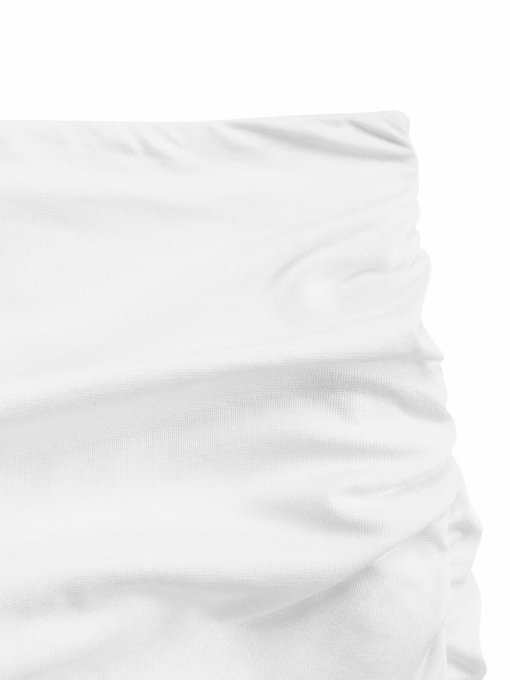 Asymmetric High-Slit White Skirt - Picture 4 of 6